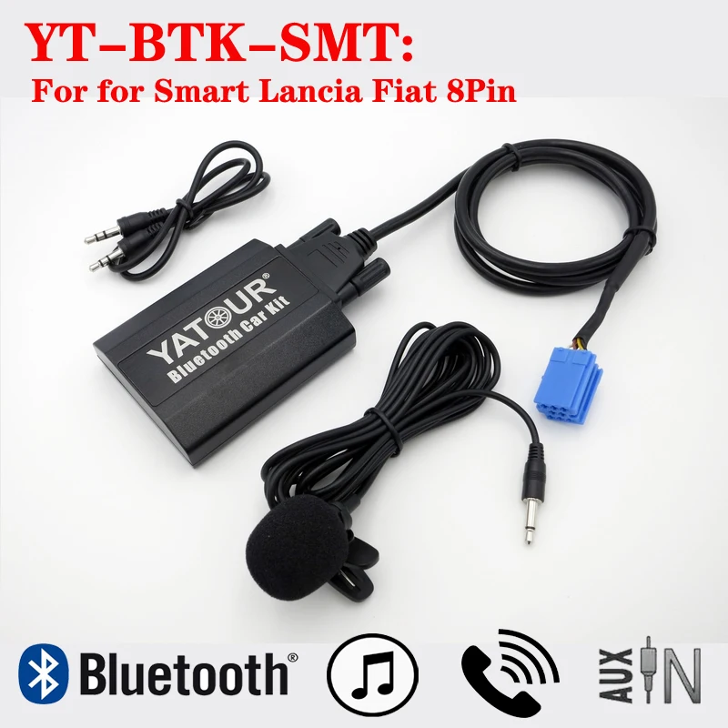 Yatour Bluetooth Aux Kit pre Smart 450 Lancia Lybra Fiat Brava Bravo marea 8pin s telefónnym hovorom zadarmo