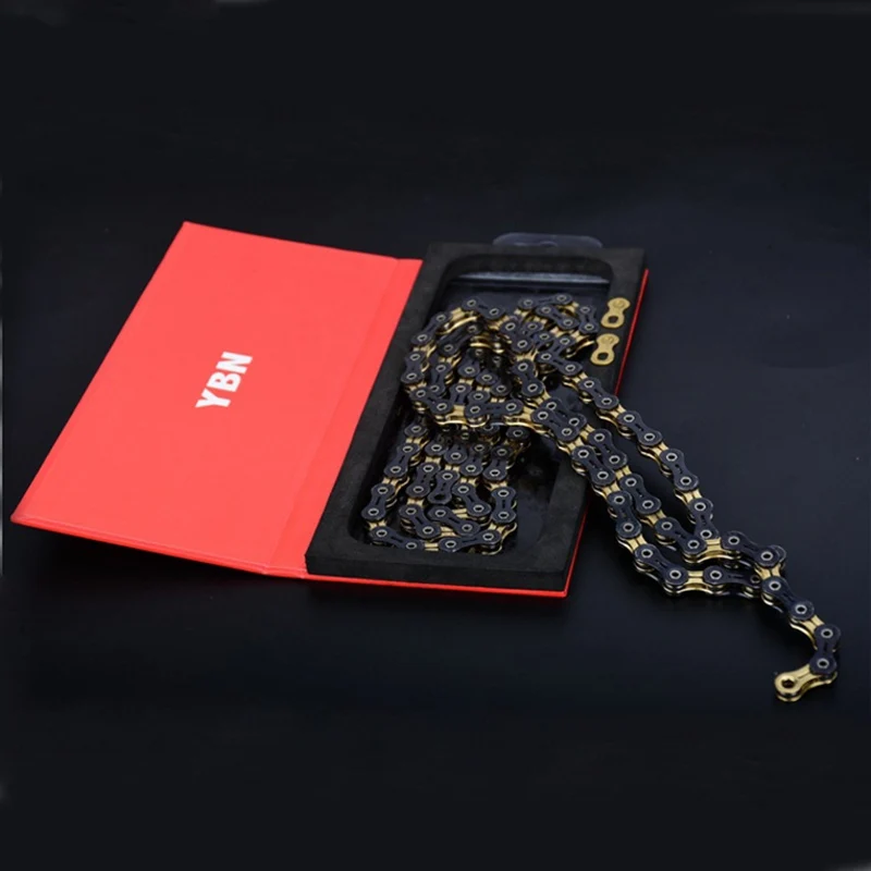 YBN 11 Speed ​​Bike Shift Chain 11S 22S Black Gold SLR Chian MTB Mountain Road Bicycle Bicycle Draindable Chains pre Shimano Sram Campanolo