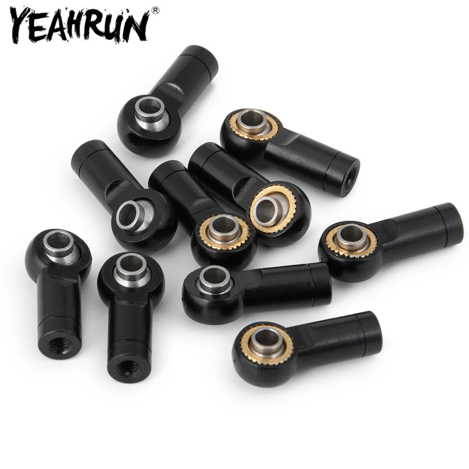 Yeahrun 10ks m3 kovová guľová hlava Link Link Ball Spojový kĺb CCW závit pre 1/10 RC Axial SCX10 90046 D90 D110 TRX4