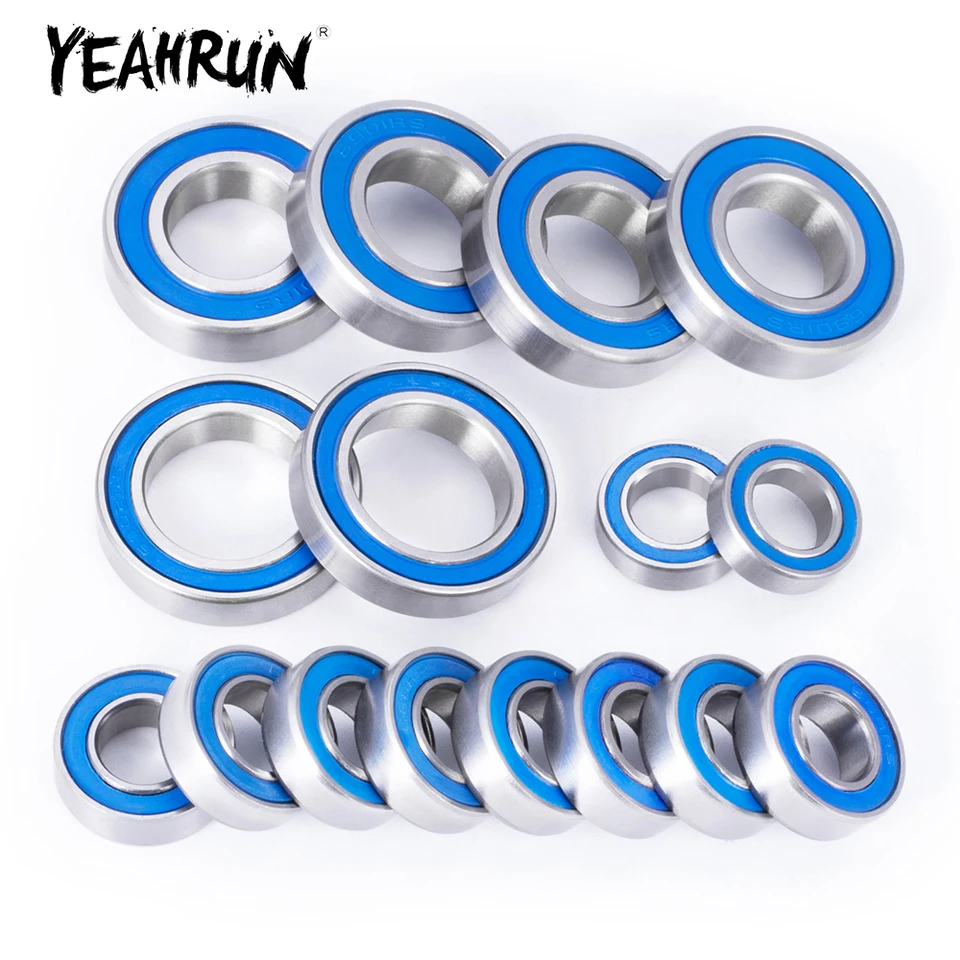 Yeahrun 16pcs modré koleso náboj zapečatenú ložiskovú súpravu pre axiálne SCX6 AXI05000 Wrangler 1/6 RC Crawler Car Parts