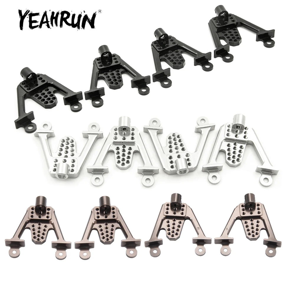 Yeahrun 4ks hliníková zliatina predného zadného nárazu držiak tlmička veže veže pre axiálne SCX10 1/10 RC Crawler Car Truck Trop