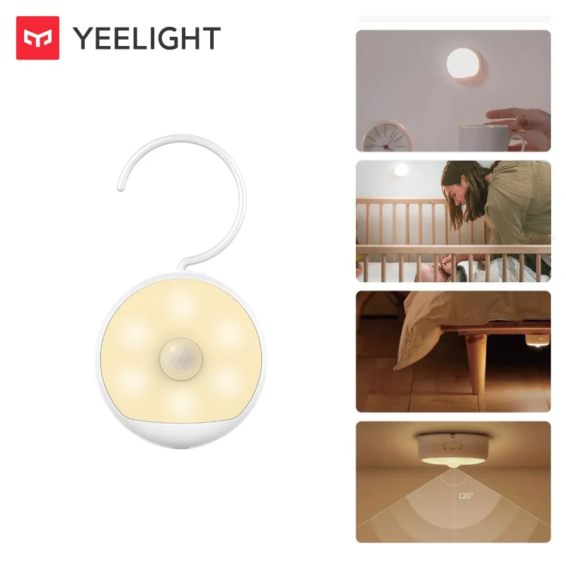 YEEELILELIGHT Nabíjateľný nočné svetlo snímača pohybu Nočné svetlo zapnutia/vypnutia automatické režimy Smart Move Light Sense Závidenie 2700k Útulné nočné svetlo
