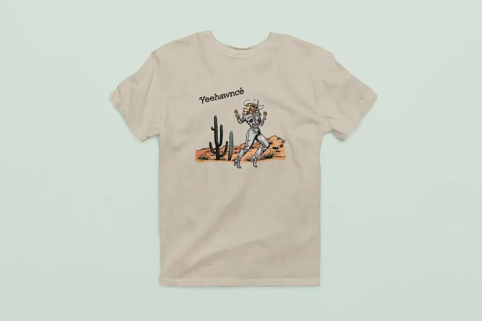 Yeehawncé cowgirl t tričko Texas Hold Em Renaissance II čierna country hudba