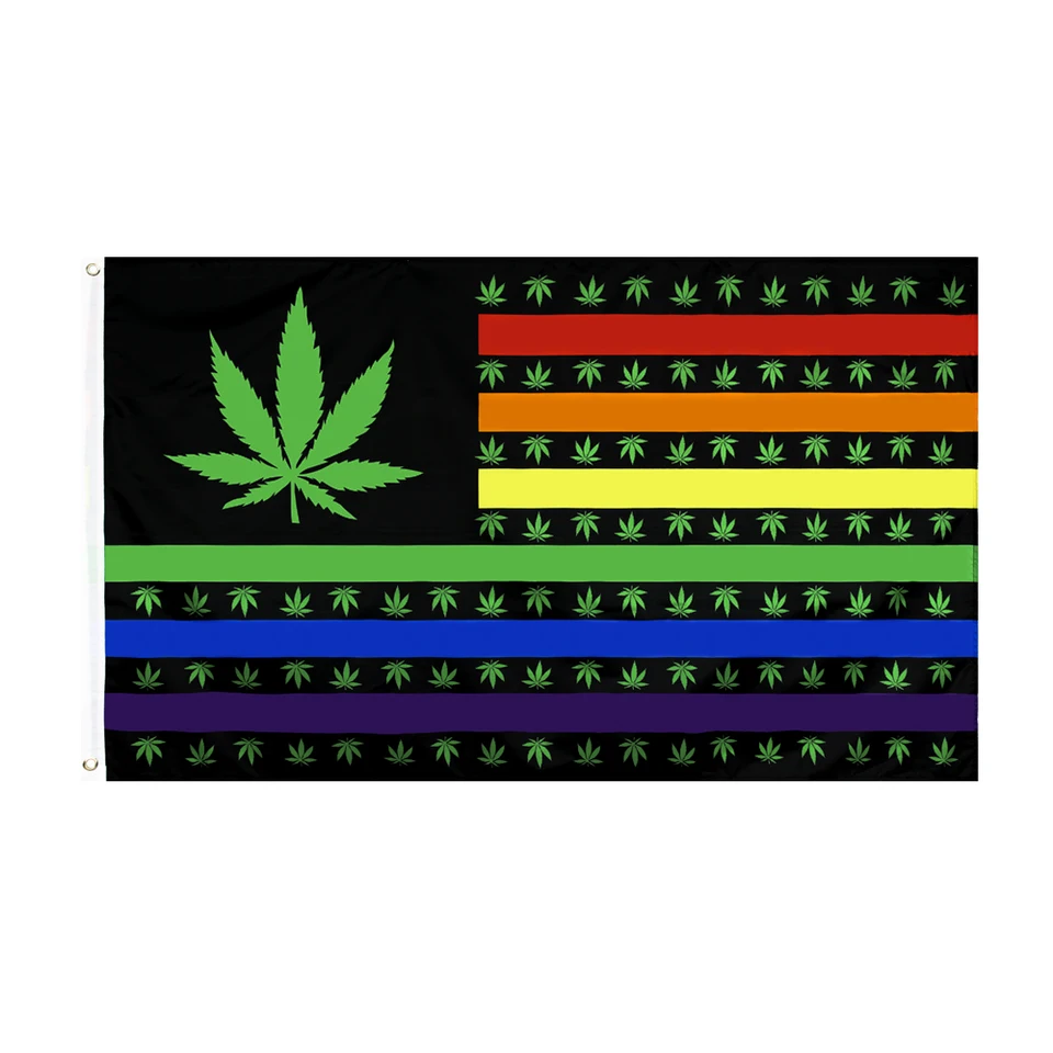 Yehoy Hanging 90*150 cm Rainbow Weed USA Stars Flag Gay Pride Lesbian LGBT vlajka na dekoráciu