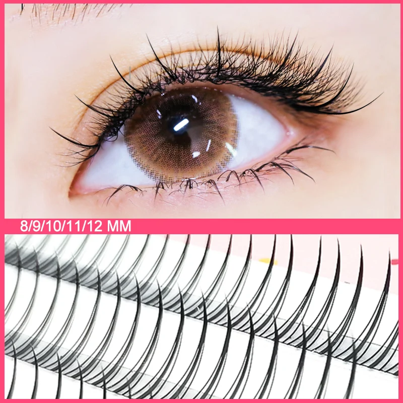 Yelix A/M Shape Professional Makeup Jednotlivé riasy klasty hroty hroty Lash Wispy Premade Russian Natural Natural False False riasy