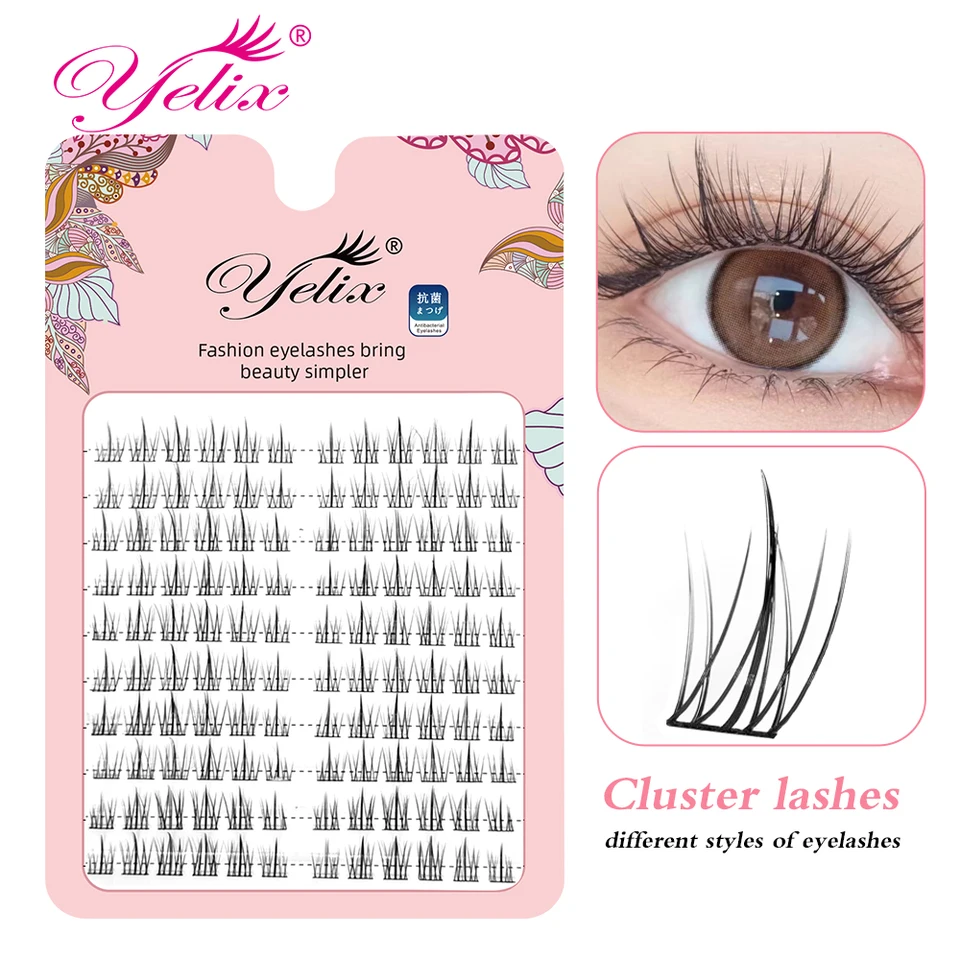 Yelix Riká klastre C Curl Riasy 0,07 mm falošné mihalnice predlžovanie Mink individuálne riasy