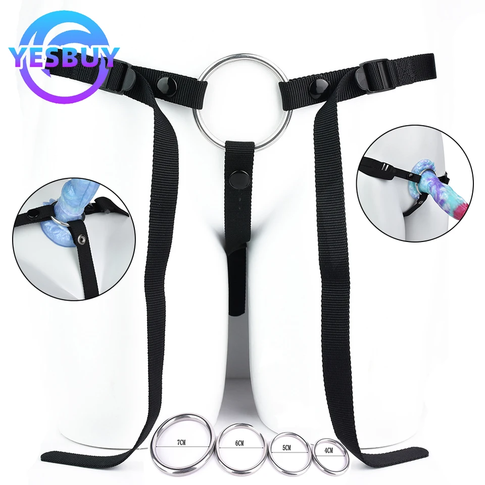Yesbuy Nositeľné štyri veľkosti popruhy Nastaviteľné dámske pásy trojuholníkov s kraťasom s kruhovými remienkami Soft Soft Cuffs pre dospelých hračky