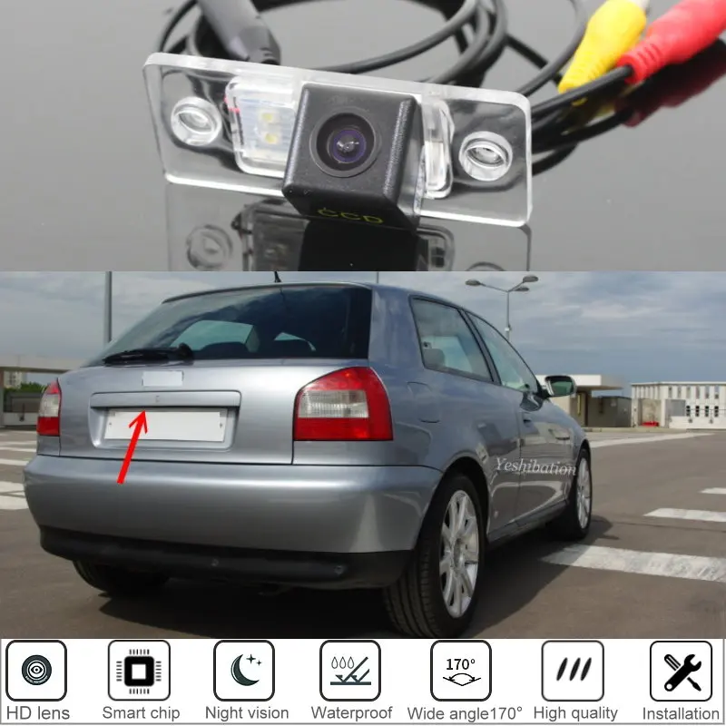 Yeshibation HD Záväzná reverzná kamera pre Audi A3 S3 8L A4 S4 RS4 B5 8D 1994 ~ 2003 Zadný pohľad kamera / vysokokvalitný fotoaparát automobilu