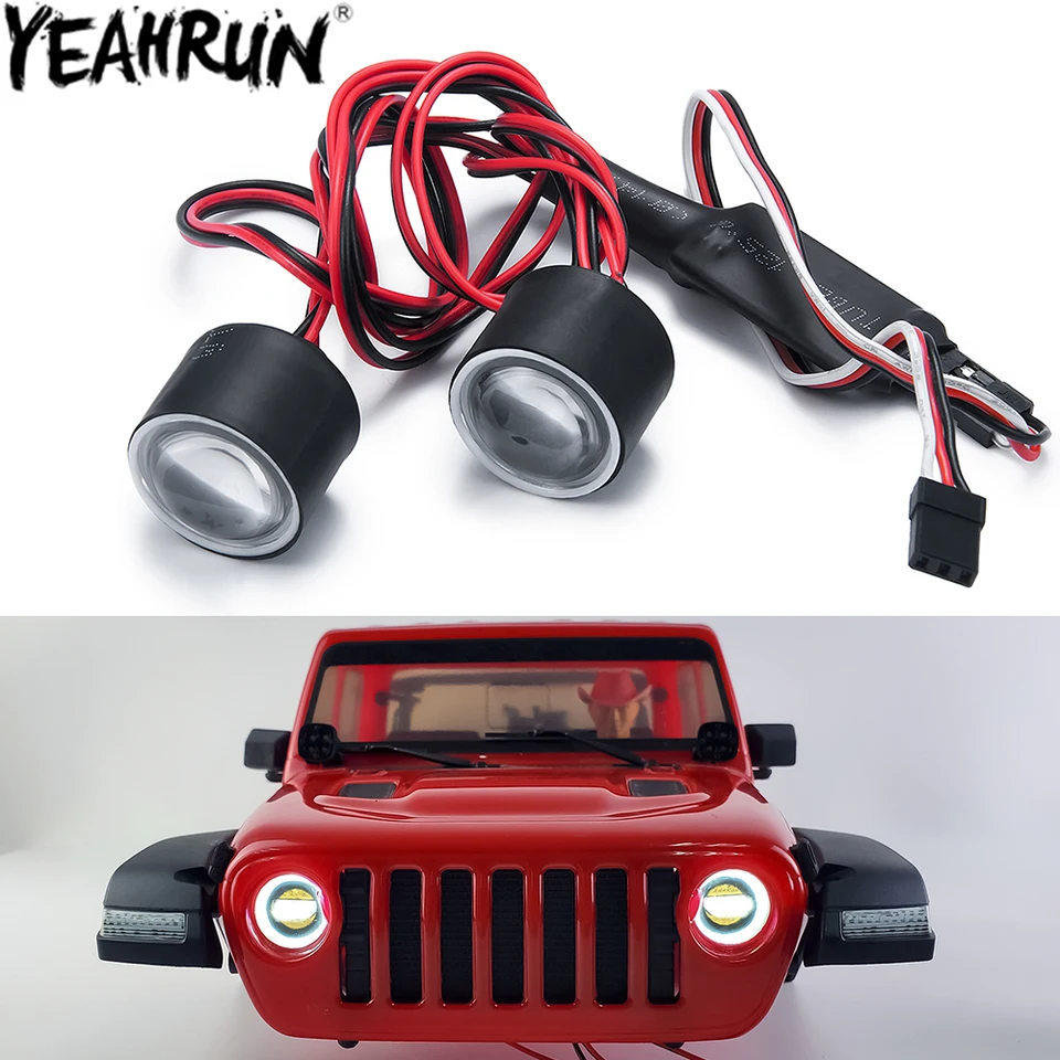YEXRUN RC LED svetlá s anjelskými očami 22 mm 2LEDS Svetlomety DC 3,7-5V 0,5A pre 1/10 RC Crawler Axial SCX10 III AXI03007 3006