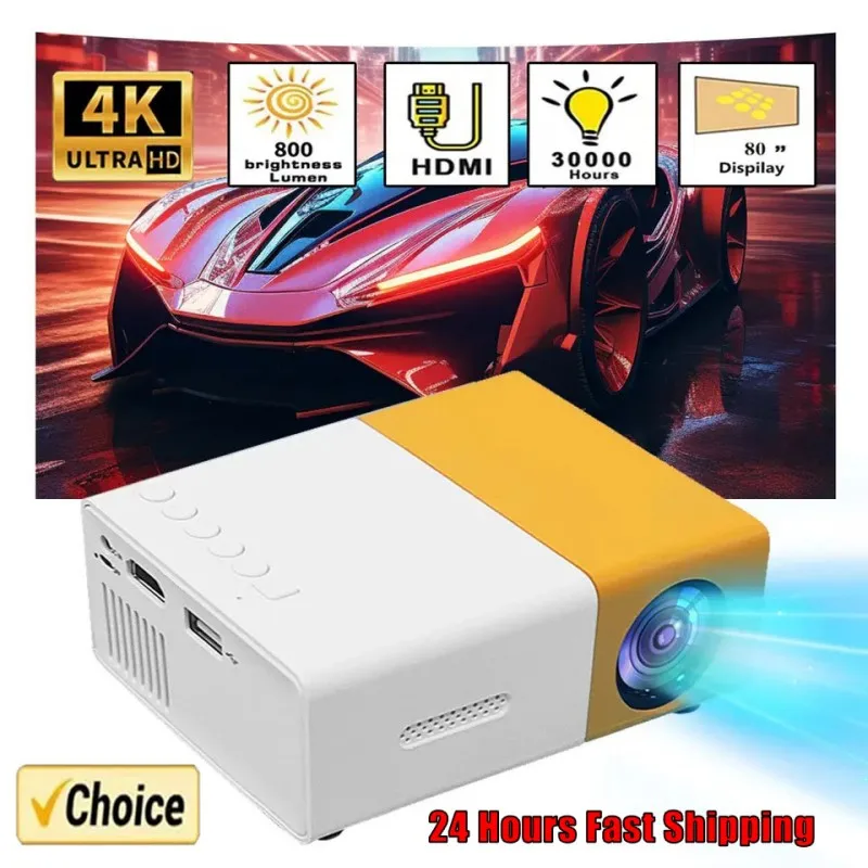 YG300 Mini projektor Prenosné domáce kino Smart TV Laser Beamer 3D Cinema LED videokamertor pre 4K 1080p film cez HD Port