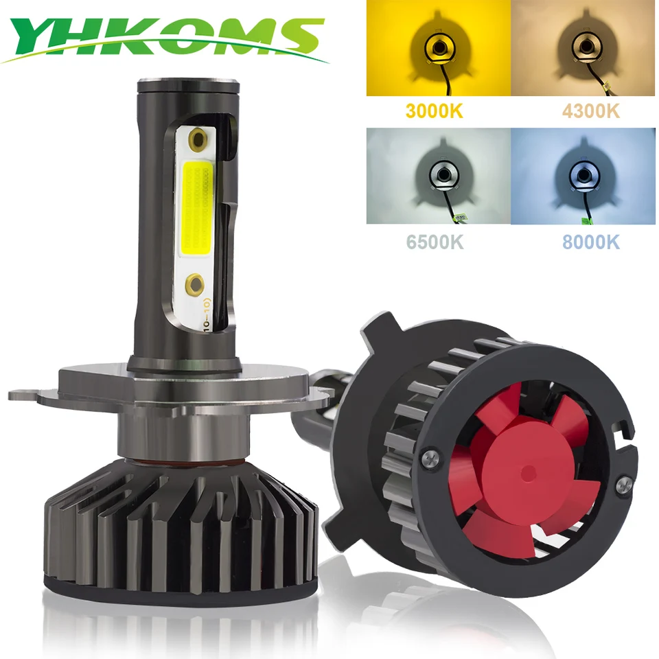 YHKOMS CANBUS CAR Svetlomet LED H4 H7 3000K 4300K ​​6500K 8000K LED Žiarovka H11 H8 H1 H3 9005 9006 880 881 H27 Automatické hmlové svetlo svetlo svetla