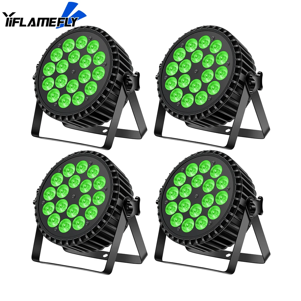 Yiflamefly 18 LED PAR LIGHT 200W LED etapa LIGHT 4 v 1 RGBW STAVE SOCFFILT Spotlight PAR Spotlight s DMX512 a 8 kanálmi
