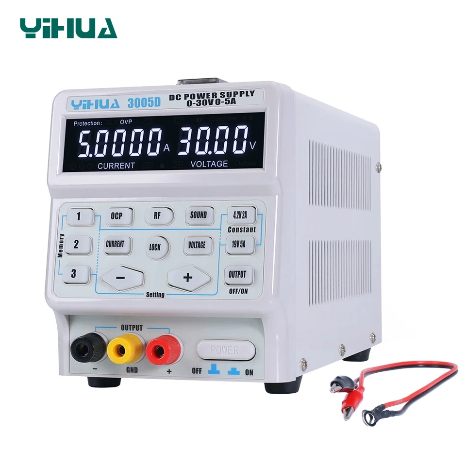 Yihua 3005D Programovateľné DC Power Nastaviteľné nastaviteľné 30V 5A Laboratórne údržba pracovného stolového napätia Stabilizátor regulátora prúdu