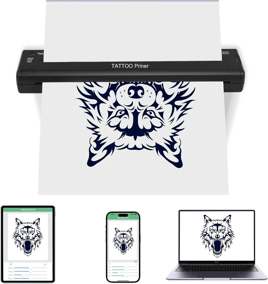 Yilong Tattoo Stencil Printer Termal ATS886 prenosný prenosný stroj pre tetovacie umelcov a začiatočníkov