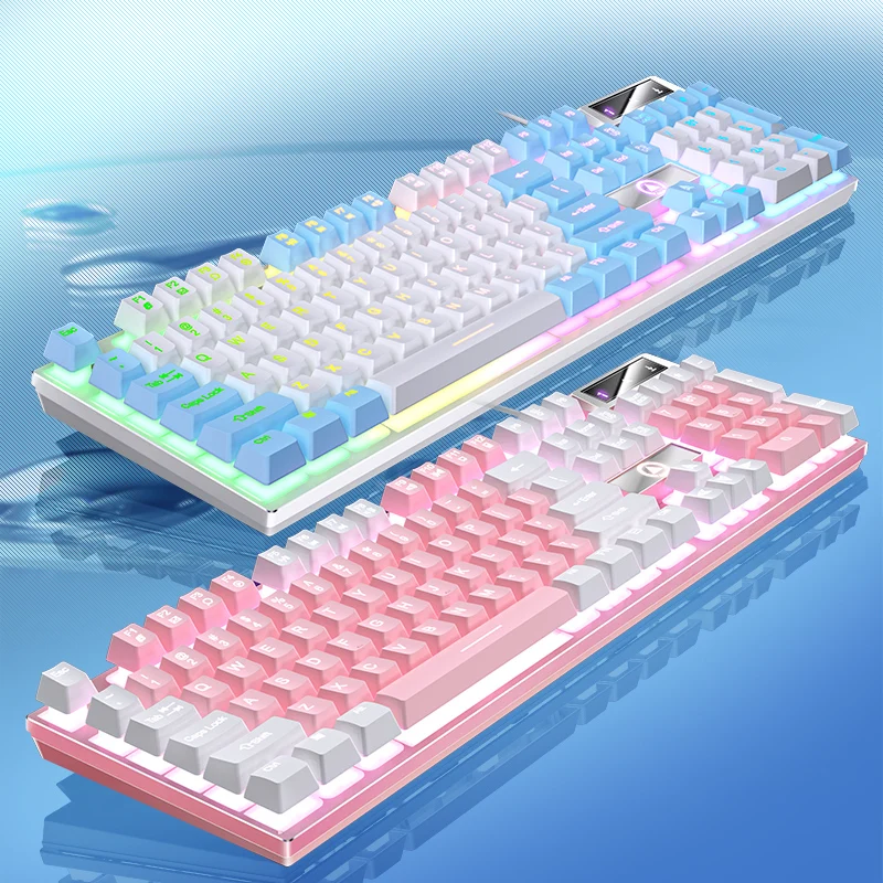 Yindiao Klávesnica Gaming Káblové stolné počítače PC PC PC počítačové príslušenstvo Nízko profil Hláčkové klávesnice s numpadom