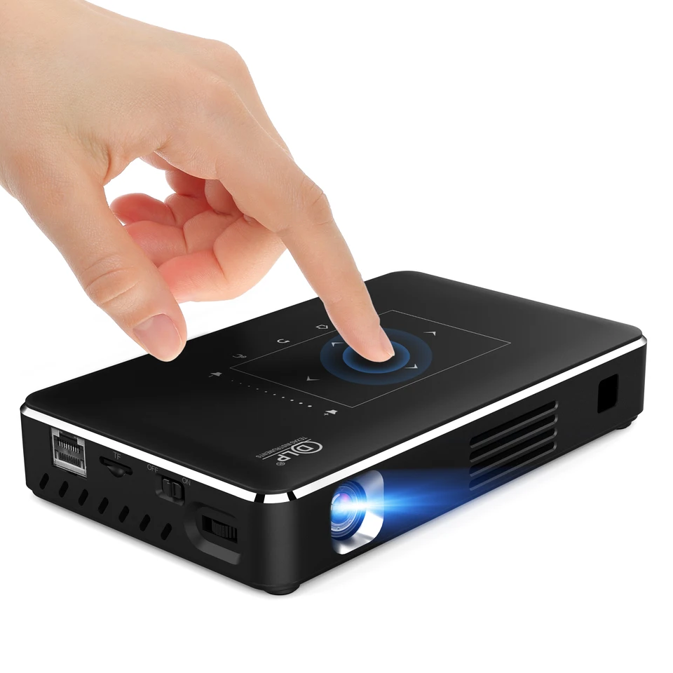 Yinzam P10 2000 Lumens Android 9.0 2 GB 16 GB WiFi DLP Link 3D Beamer Max 8K 4K Video prenosný 1080p projektor pre domáce kino