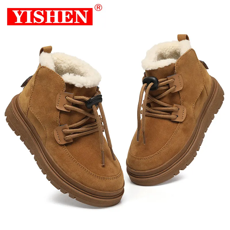 Yishen Snow Boots Kids Zimné detské topánky Okuliarne teplé protišmykové krátke topánky Boys Dievčatá Dievča