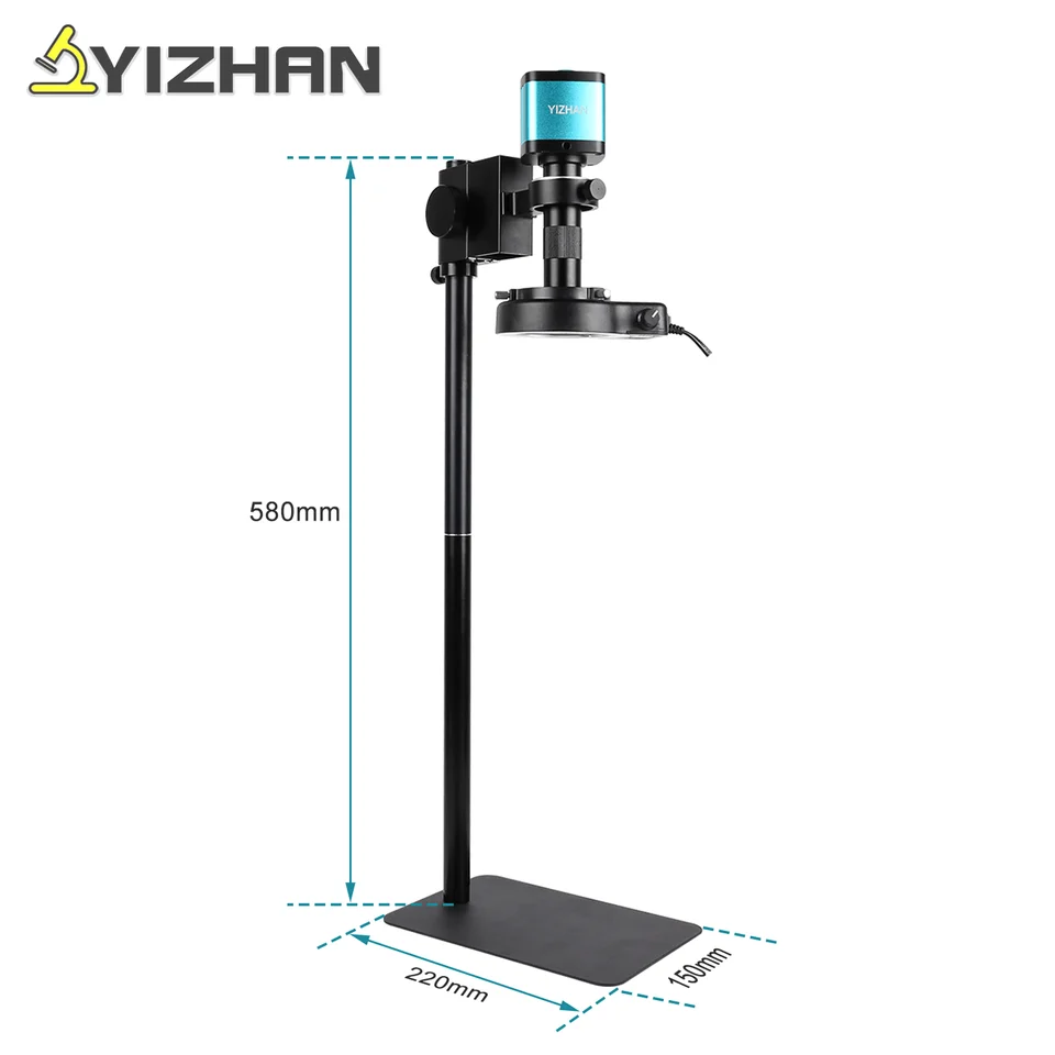 Yizhan 4K Video Microscope HDMI USB 48MP priemyselná kamera Monokulárna 130x 150x 180x Zoom C-Mount Svetlo na opravu spájkovania