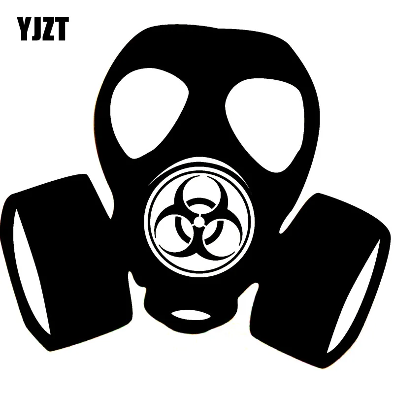 Yjzt 11.5*10,4 cm módne nebezpečenstvo plynovej masky Toxic steampunk zombie vinylová nálepka s nálepkou Čierna/strieborná S8-1294