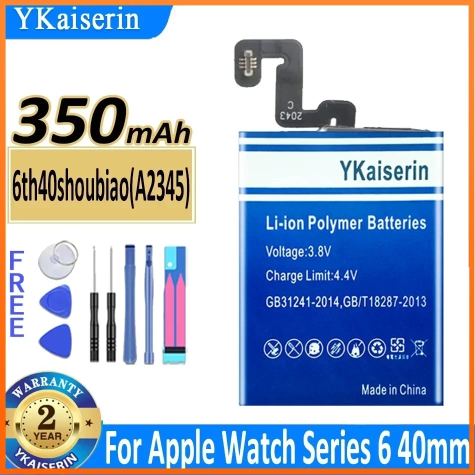 Ykaiserin 350 mAh 6. náhradná batéria pre Apple Watch Series 6 S6 40 mm A2345 Batter Batteria Záruka 2 roky + nástroj