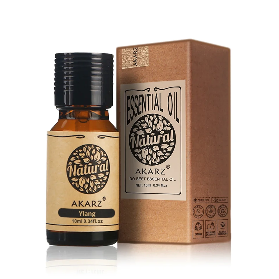 Ylang-ylang éterický olej Akarz Prírodná olejnacia kozmetika Sviečka Svieti