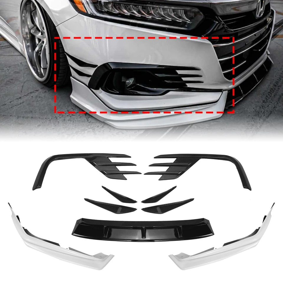 Yofer pre Honda Accord 2021-2022 Predný nárazník Lip+bočný rohový priepustný vzduchový kryt vzduchu+obočie s prívodom hmlového žiarenia+obočie spojlera