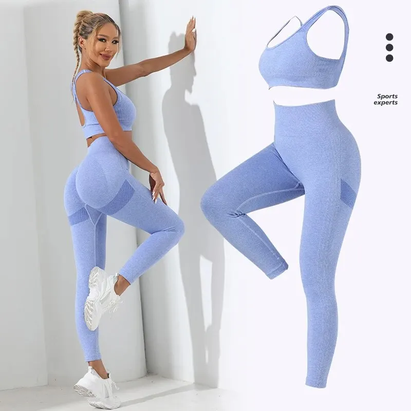 Yoga BASIC 2KS SUMPLESS High Stretch Yoga Set Tracksuit Gym Set Crisscross Back Cami Hip Hugging Brucho Legíny