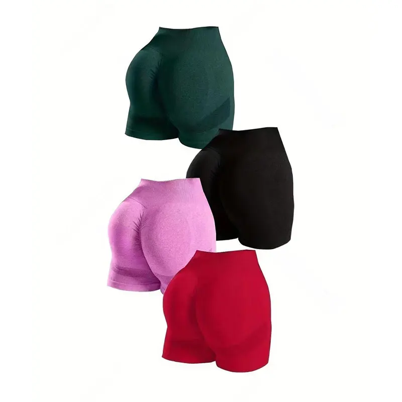 Yoga Basic 4ks Marled Knit Scrunch Butt širokopásmový pás Prieštrové športové šortky