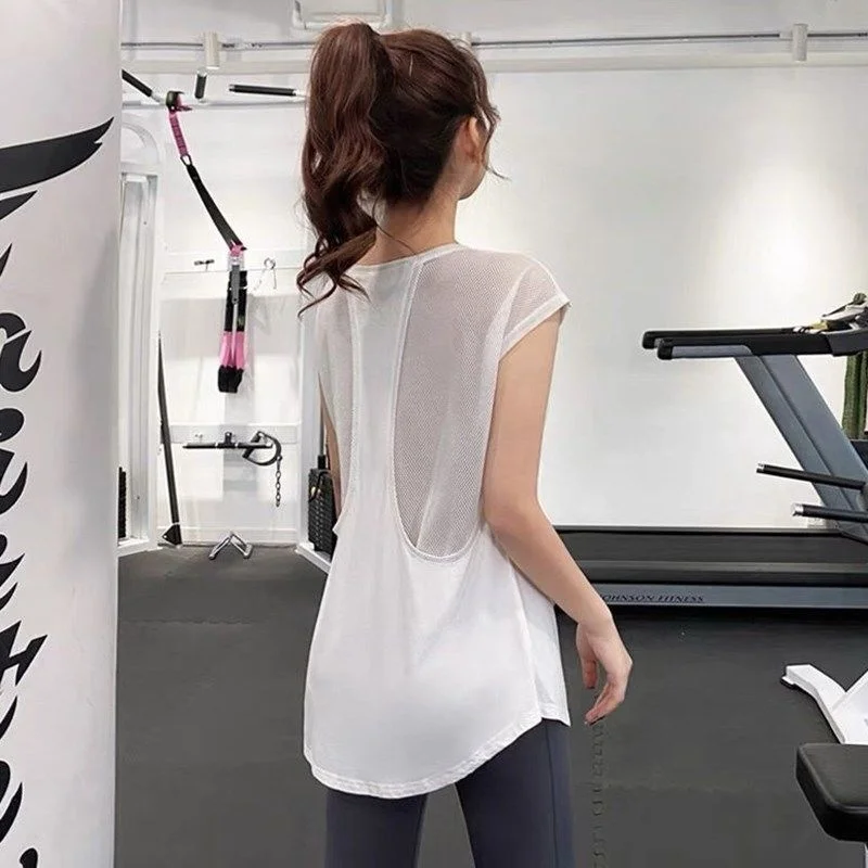 Yoga Crop Top Yoga Top Dámska letná červená červená výcvik Šport Tričko s krátkym rukávom Vesta Top Deportivo Mujer Camisetas