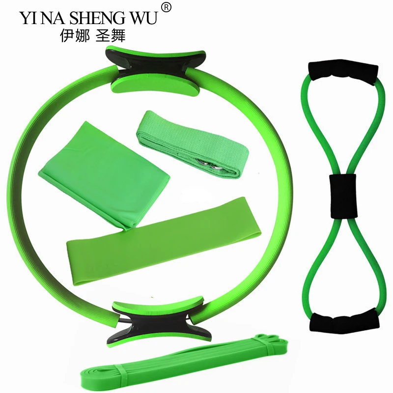 Yoga Fitness Circle 6pcs, Pilates Circle, Tension Band, Latex Elastic Band, Resistance Band, 8-znakový napínací pás