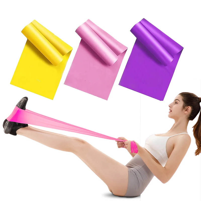 Yoga Pilates Elastic Resistance Band Fitness Training Band 150 cm Fitness Elastic Gumer Gym Natural Gumber