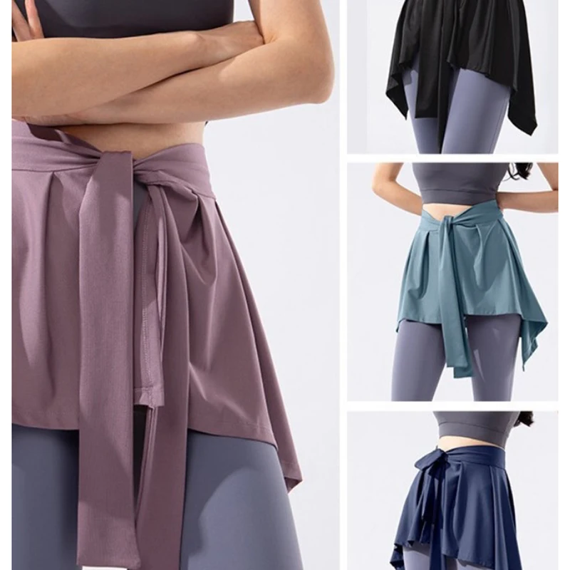 Yoga Sports dlhý remienok Cover Up Shawl Scarf Workout Tennis Krátka sukňa pre ženy Dance Vonkajšia sukňa