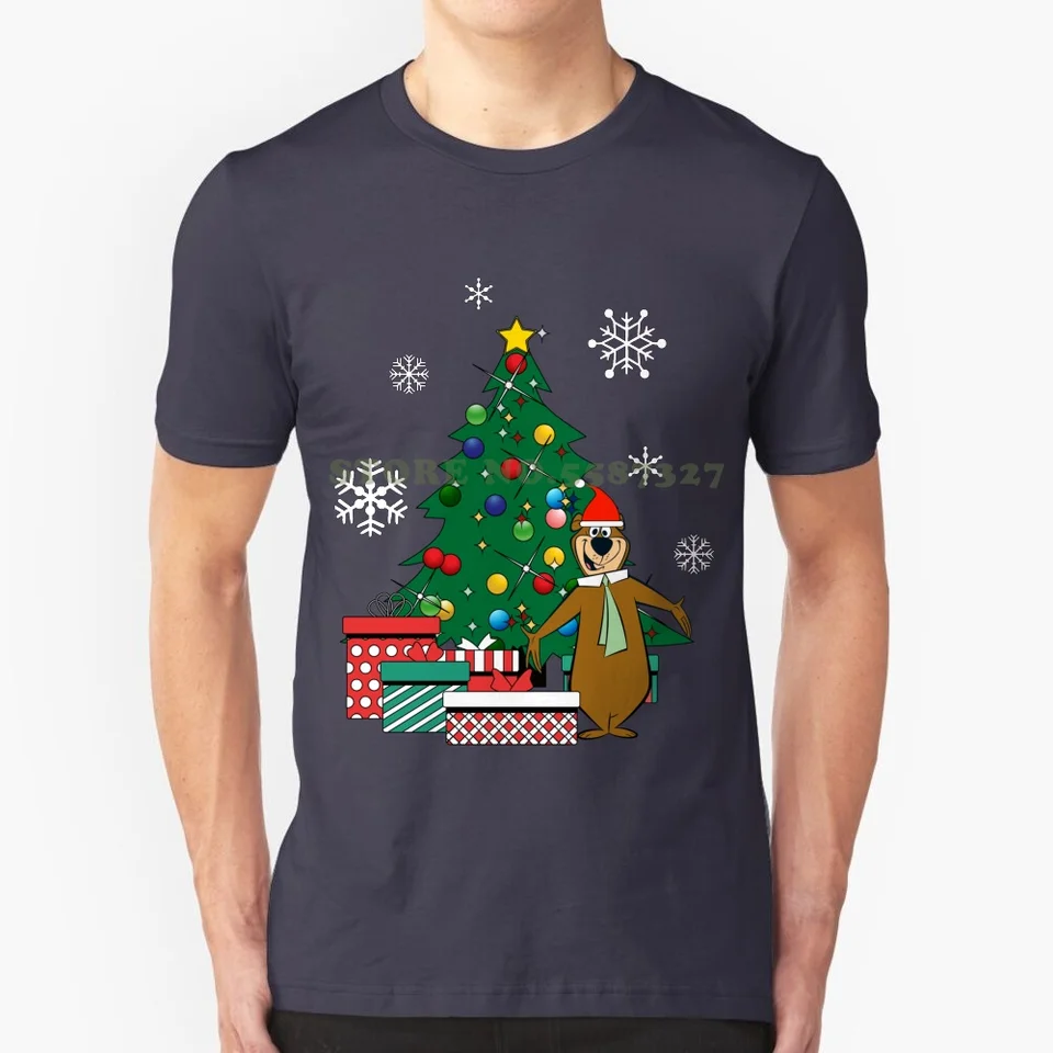 Yogi Bear okolo vianočného stromu 100% čisté bavlnené tričko jogíny medveď pikinický kôš boo boo Ranger Smith Cindy Yakky Doodle