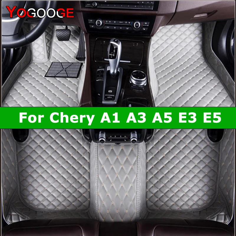 Yogooge Custom Carpets podlahové rohože pre Chery A1 A3 A5 E3 Automatické koberce nohy Coche Accessorie