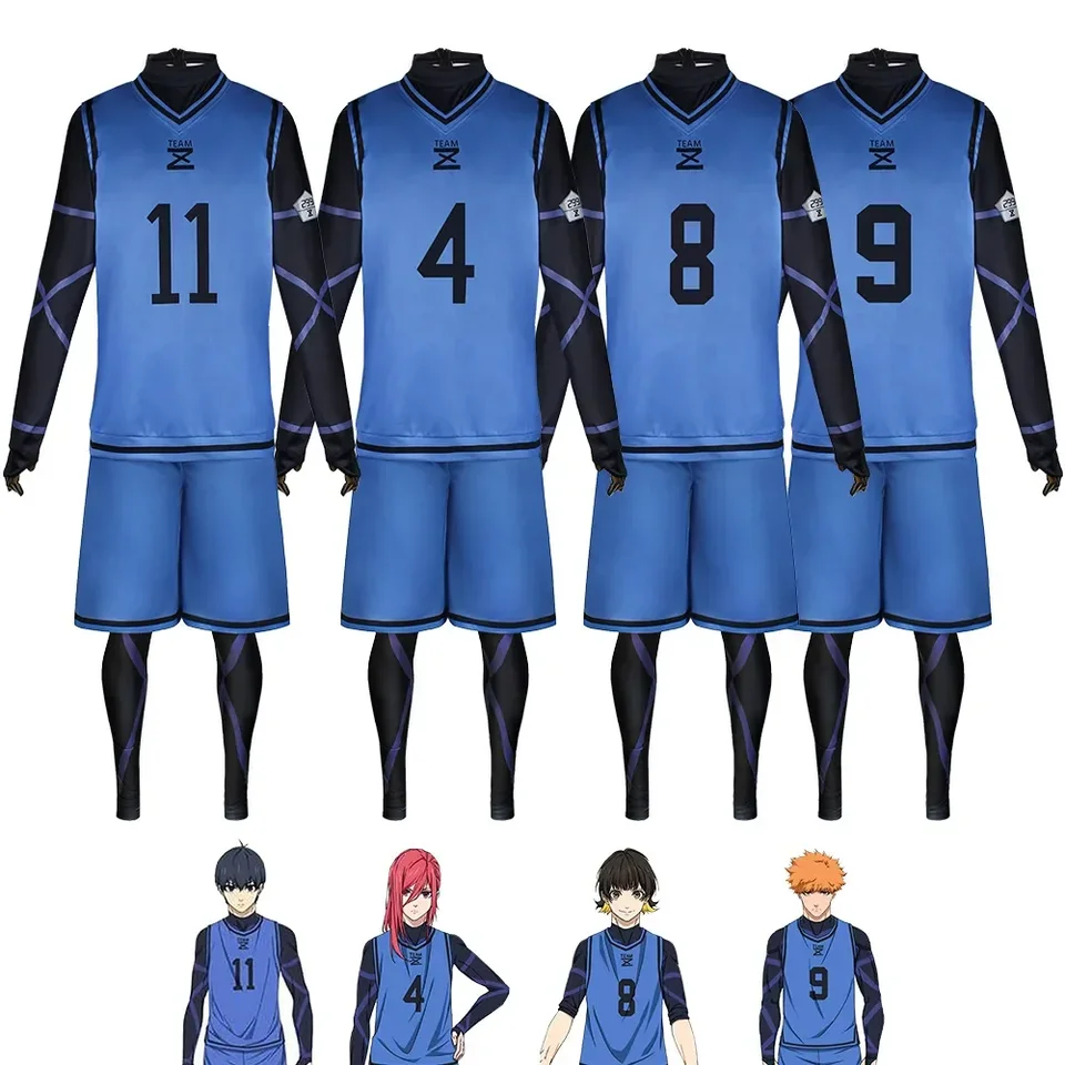 Yoichi Cosplay kostým parochňa anime modrý zámok Isagi Seishiro Nagi Cosplay Clowrive Futbalové dresy Sportswear Ky.