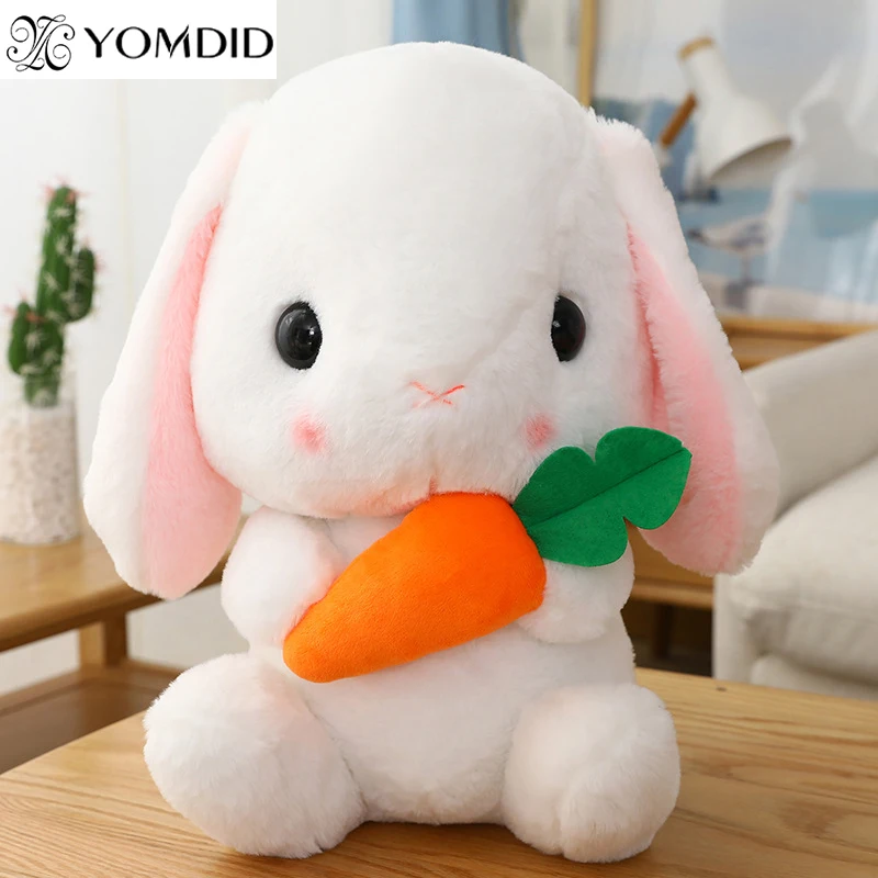 Yomdid roztomilý králičí plyšová bábika plnená mäkkou vankúšik Bunny Kid vankúš k narodeninám Darček pre deti pre deti sprevádza vankúš