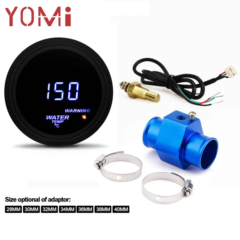 YOMI 2 '' 52 mm digitálny LED vodný merací merač meracieho meradla pre vozidlo 40-150 Celzia s 1/8NPT vodným meracom meracieho merača