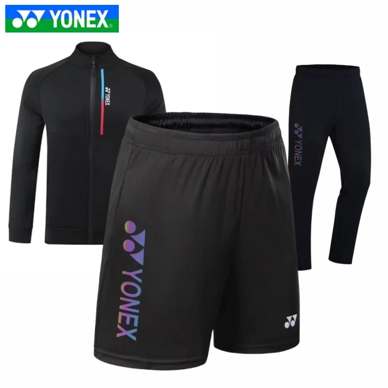 YONEX Pánske priedušné rýchle sušenie šortiek bedminton Wear Sport Coat Top Trench Coat Nohavice bežiace na nosenie bundy akadémie