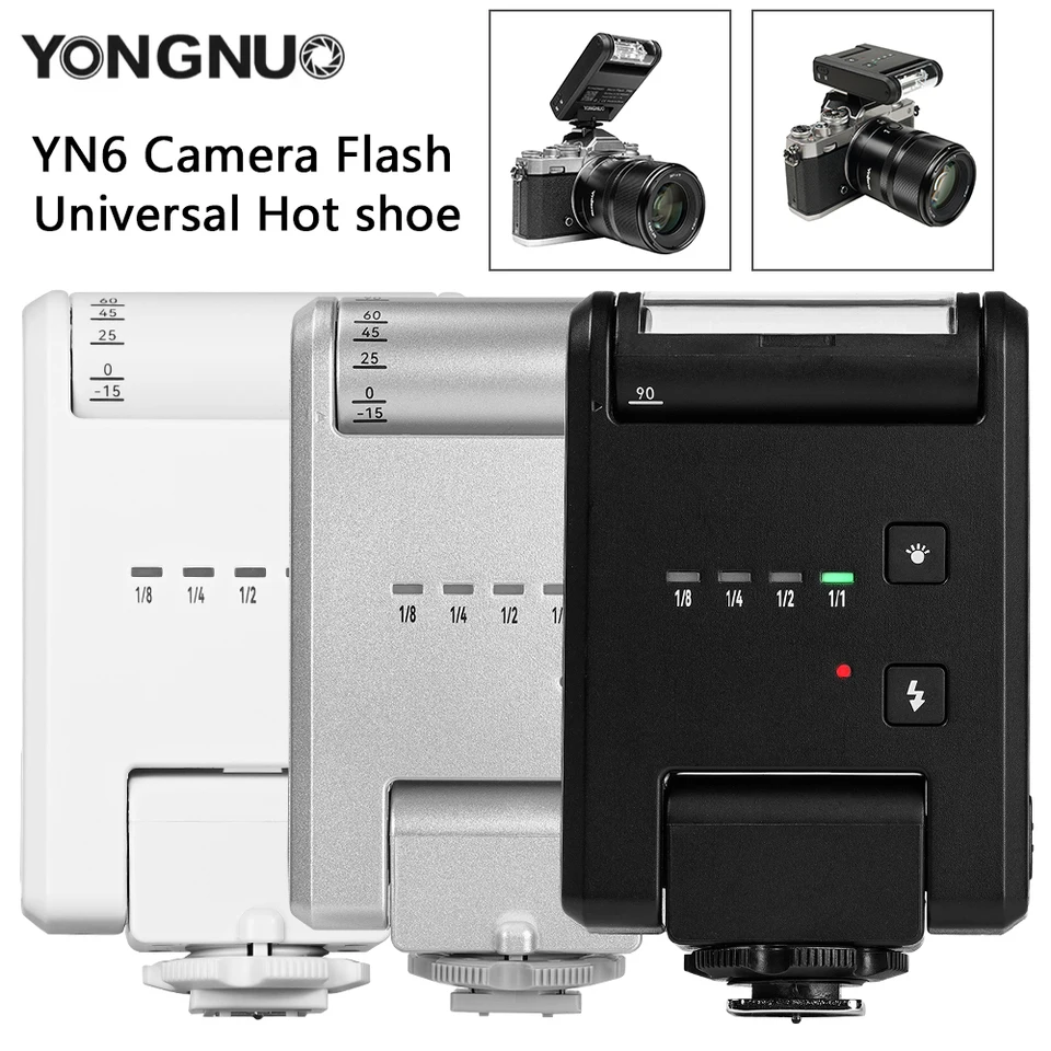 Yongnuo Yn6 Mini Camera Flash Speedlite vstavaný držiak horúcej obuvi pre Sony Canon Nikon Panasonic Olympus DSLR DSLR Bliká.
