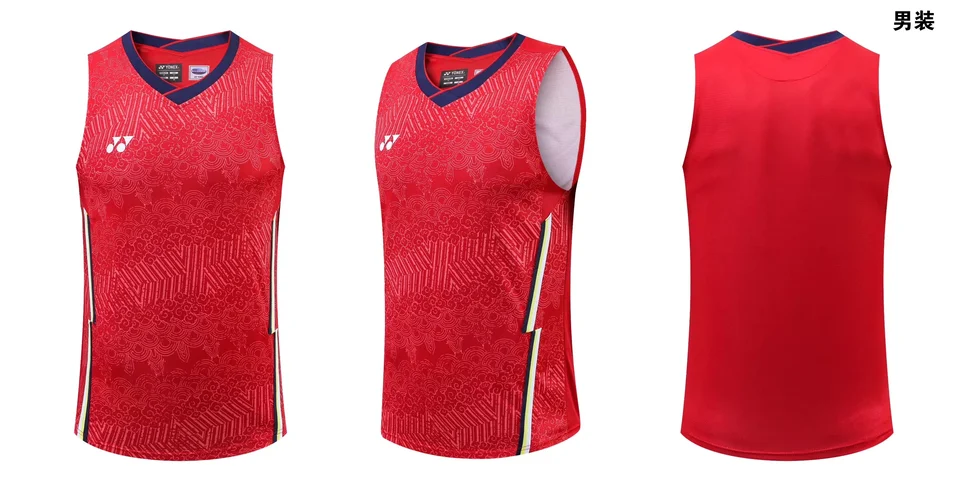 Yonxe 2024 Nový bez rukávov Badminton Suit Pánske športové tenisové košeľa Rýchle sušenie volejbalový výcvikový výcvik