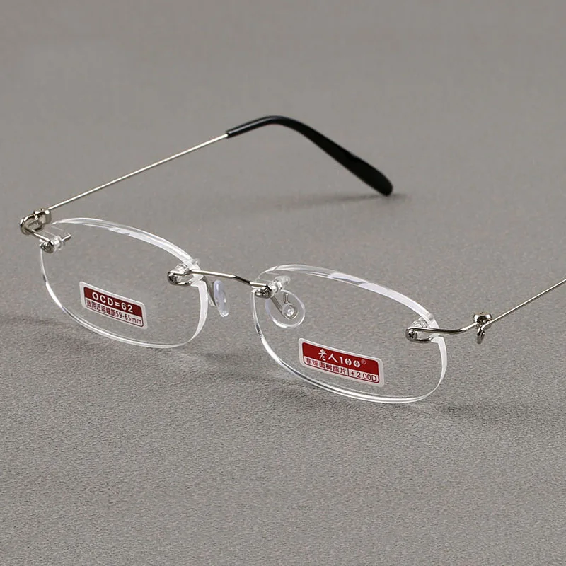 Yooske Brand High End Čítanie okuliare Pánske dámske ultraleghtle bezrámové elastické zliatinové pamäť pamäť módne okuliare presbyopia okuliare