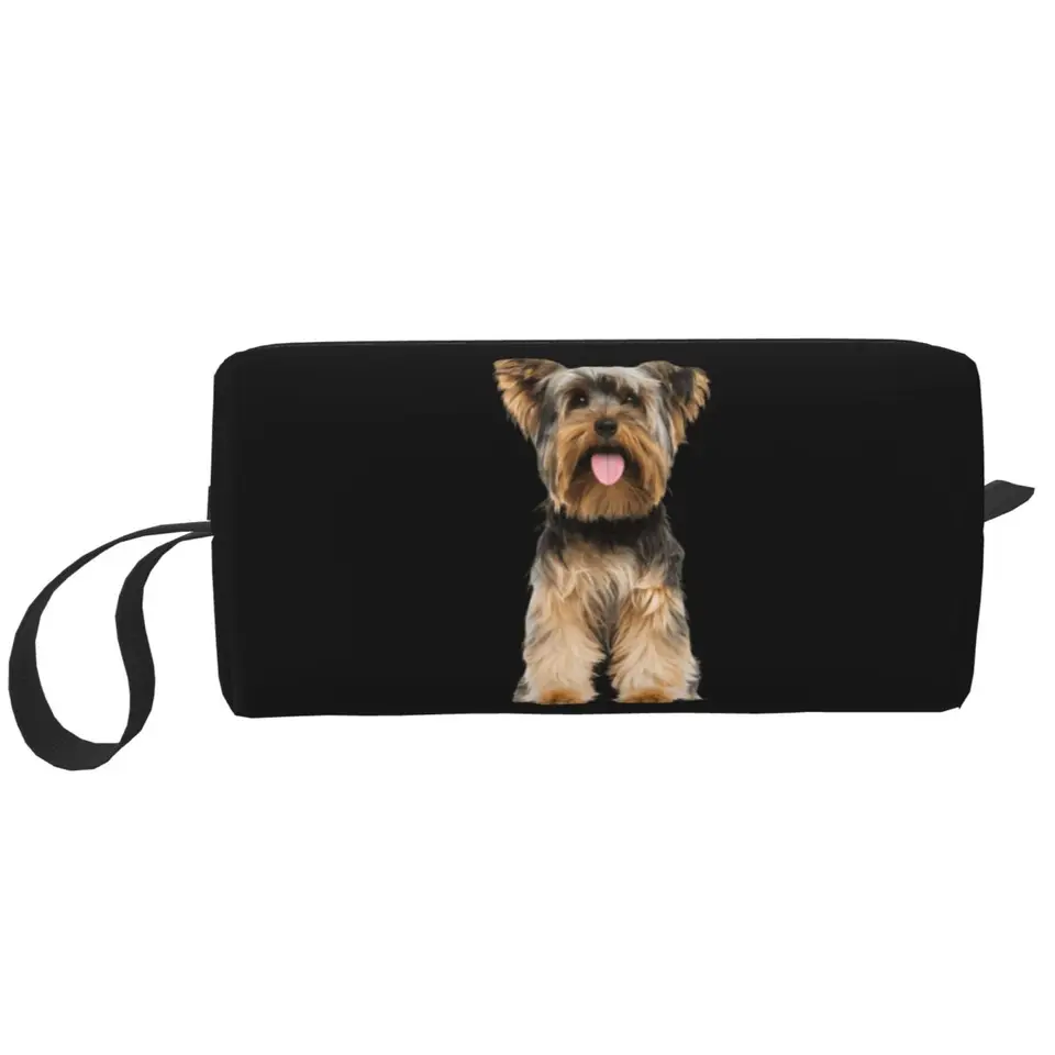 Yorkshire Terrier Kozmetická taška Ženy móda veľká kapacita Yorkie psie make -up puzdro na skladovanie krásy toaletné tašky