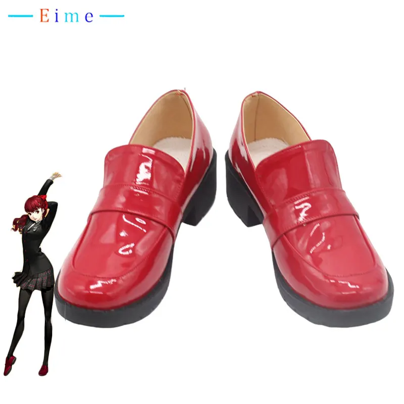 Yoshizawa kasumi cosplay topánky hra persona cosplay rekvity pu kožené topánky Halloween Party topánky na mieru vyrobené