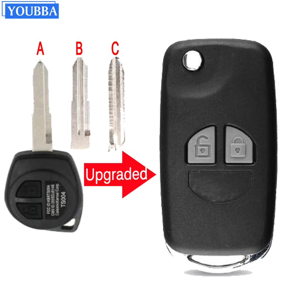 Youbba pre Suzuki Swift SX4 Alto Vitara Ignis Grand Splash Liana Aerio Grage Agila 2 tlačidlá upravené škrupinou flip kľúča puzdro