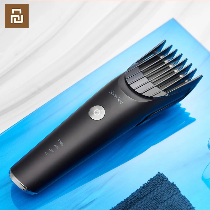 YouPin Showsee USB Elektrický strih na vlasy Č Nabíjateľné vlasové útržky Clipper Man Shaver Trimmer pre mužov