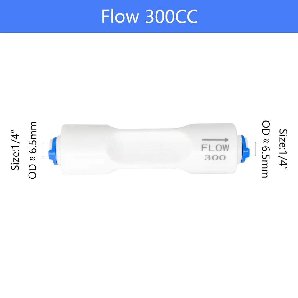 YQBS RO Water Systém odpadovej vody Obmedzenie prietoku 300 ccm 450cc 800cc 1500 ccm Regulater 1/4 