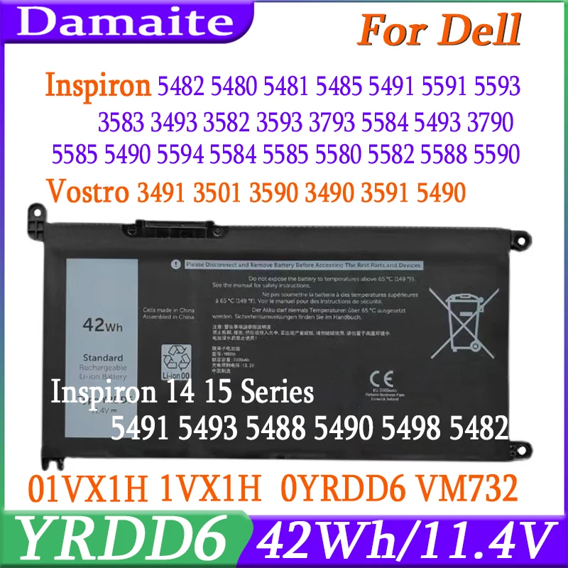 YRDD6 laptop batéria pre Dell Latitude 3300 3401 3379 Vostro 3491 3501 3590 3490 3591 5490 5581 5481 3400 3401 3405 3500 42WH