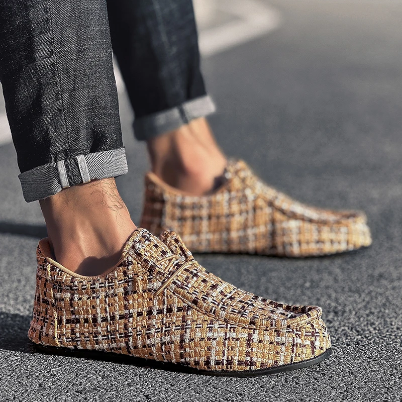 Yrzl muži topánky topánky Priedušné príležitostné plátno topánky Comfort Loafer pre mužov SLOPPER Soft Loafers Shoe Men Lightweight Driving Boat Shoes topánky