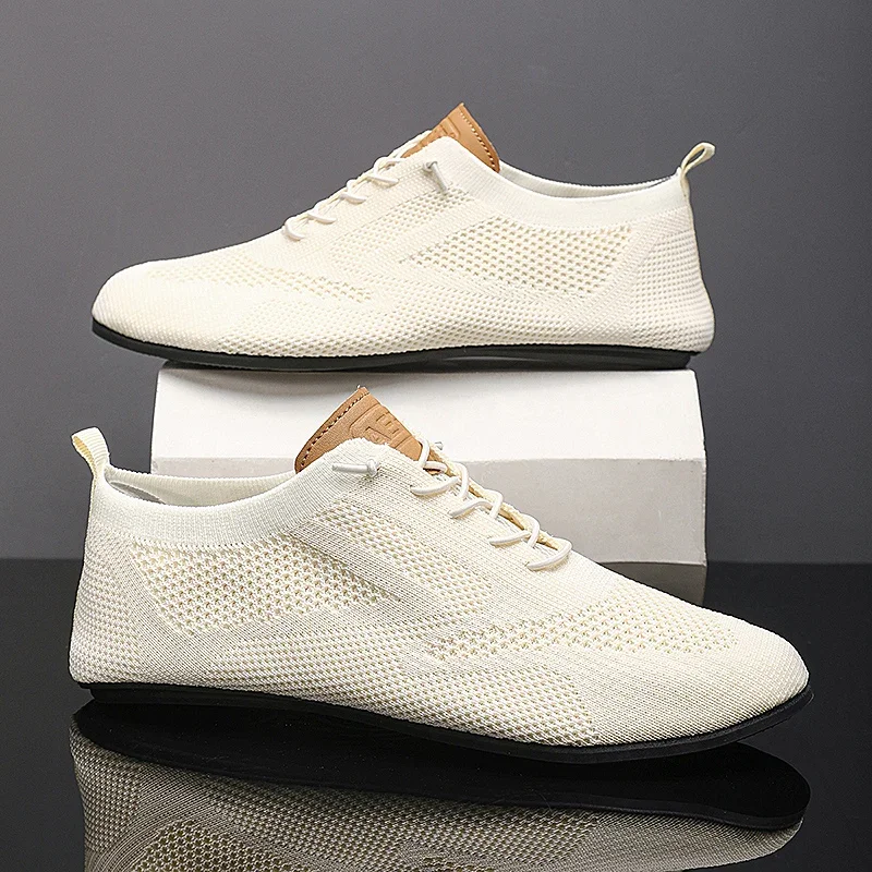Yrzl nová topánky pre mužov Zletie priedušné tenisky Outdoor Soft Sole Pohodlné pevné farebné ploché mužské topánky Príležitostné chôdza tenisky