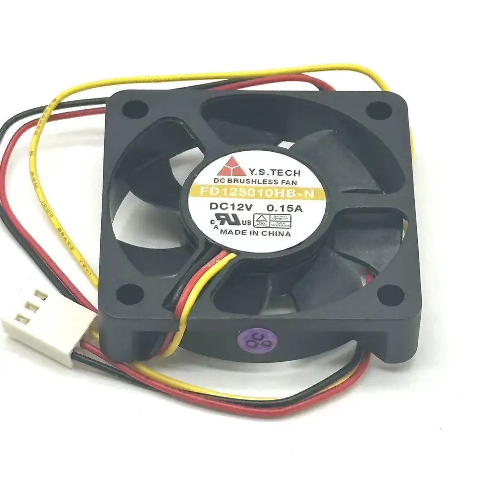 YS Tech FD125010HB-N DC 12V 0,15A 50x50x10mm 3-vodičový ventilátor chladenia servera
